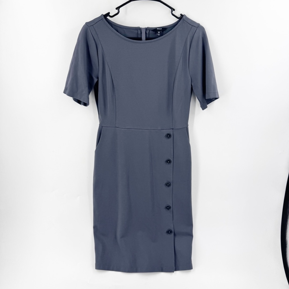✅ BETABRAND Gray Women's SHEATH Dress‎ SIZE MEDIUM WITH POCKETS OFFICE
